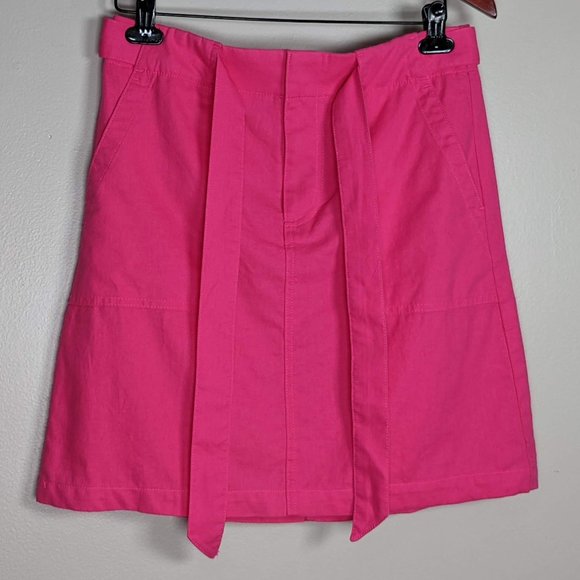 J. Crew Linen-Cotton Utility Mini Skirt Pink Size 4 - Picture 8 of 8